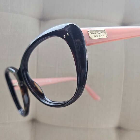 Kate Spade Women Eyeglasses Angelique Dark Havana/Pink Cat Eye Frame only - Picture 1 of 16